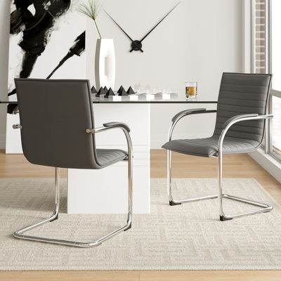 Vinyl Seat Reception Chair with Metal Frame
