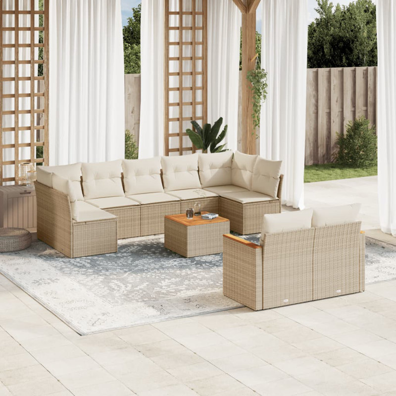 Ensemble de canapé de jardin Vidaxl beige, blanc crème
