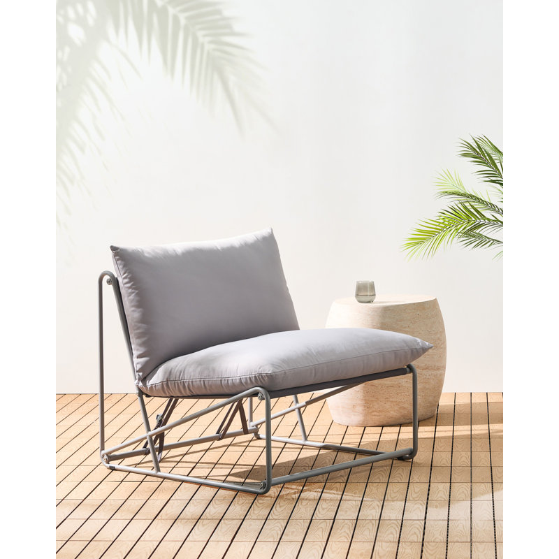 Bessi Outdoor Lounge Chair, Grey/Grey