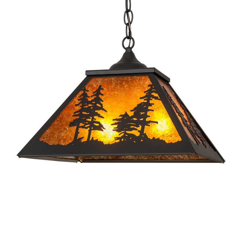 16" Square Tall Pines Pendant