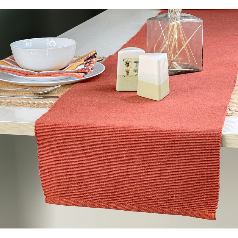 CLASSIC RIBBED TABLE RUNNER, Red