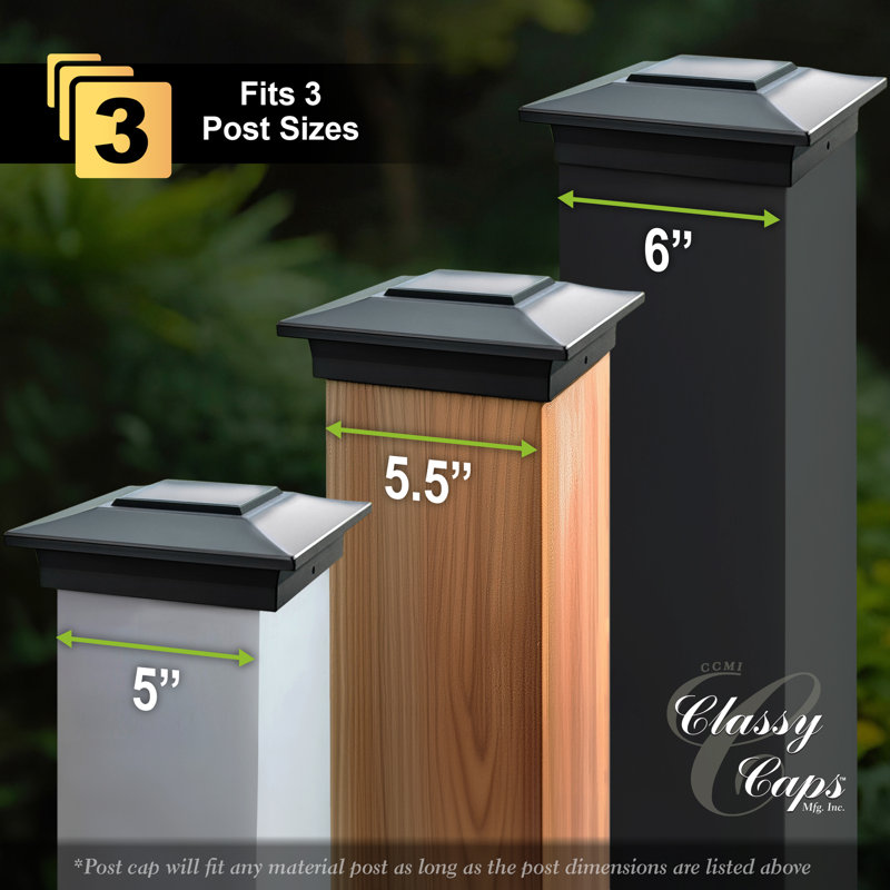 Capuchon de poteau en aluminium Classy Caps, Noir