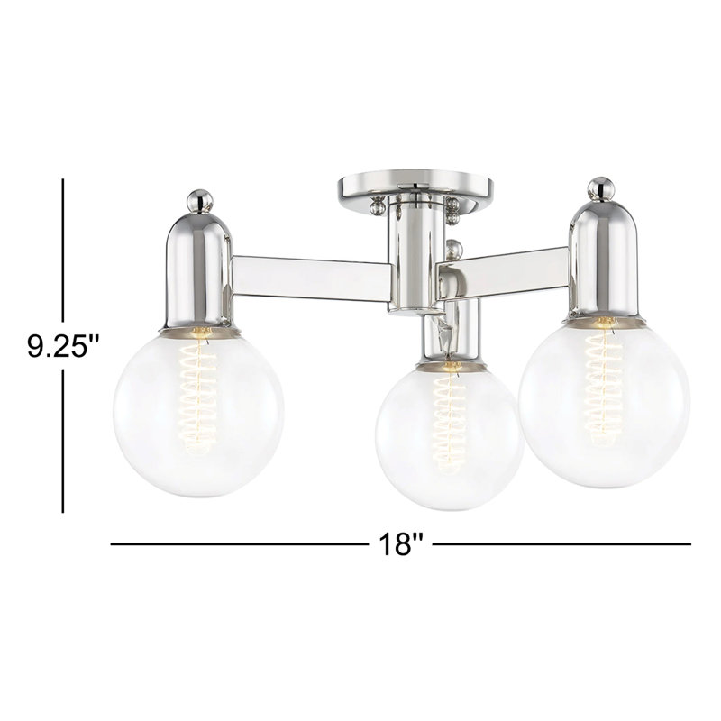 Saimi Semi Flush Mount, Polished Nickel