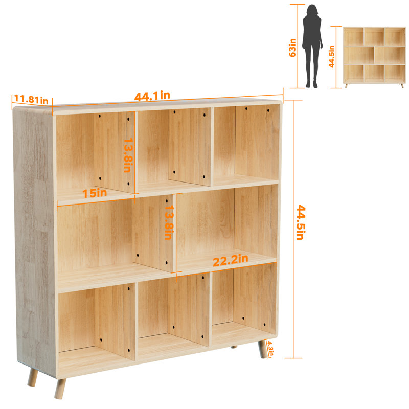 Bois de pin, 8 armoires de rangement, bureau et salle d'artisanat, capacité de charge de 120 lb, organisateur de panneau arrière solide, livres, boîtes de décoration, conception de compartiment optimisée, fabrication verticale, en option