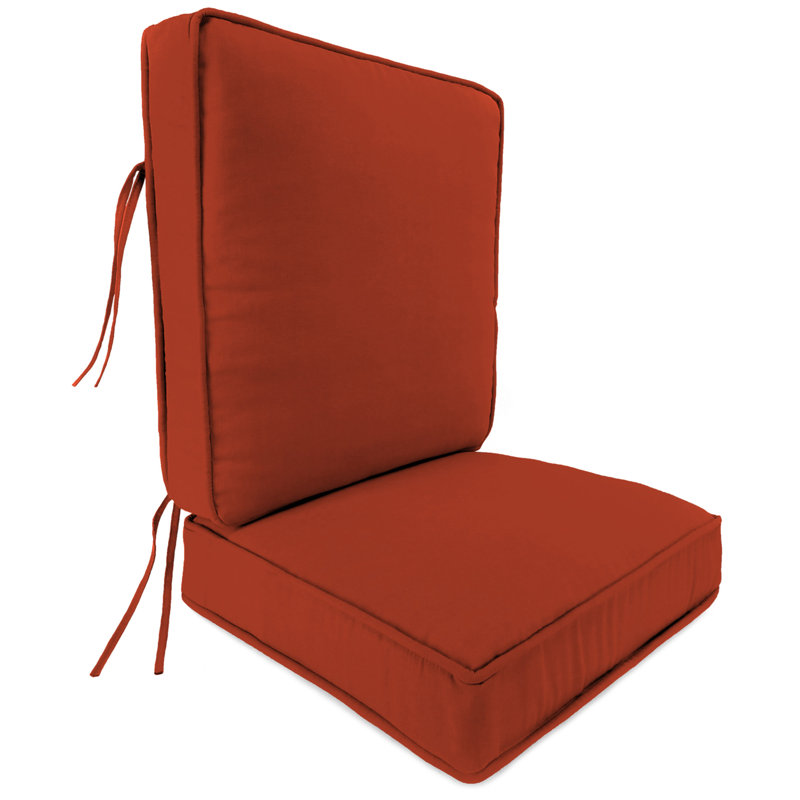 Sunbrella 22" x 45" Outdoor Deep Seat Cushion Set with Ties, Canvas Terracotta