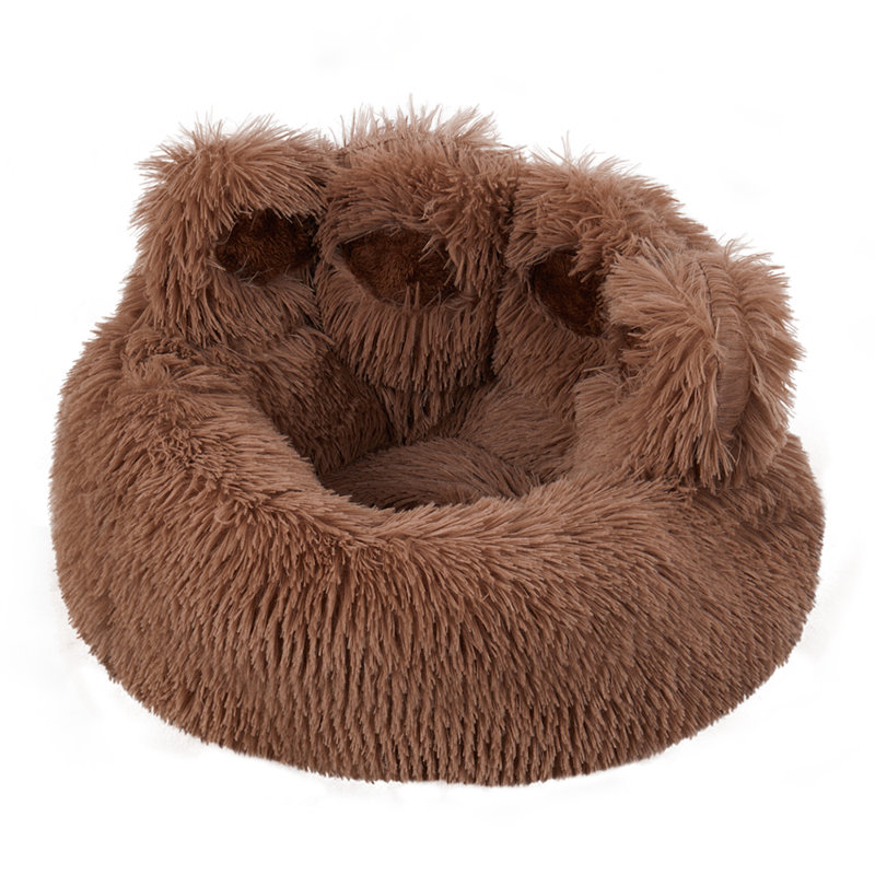 Creative Cute Bear Paw Dog and Cat Bed, Brown, 20 cm H x 50 cm W x 50 cm D