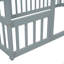 Lit simple en bois en forme de maison avec clôture-124917513-124917515