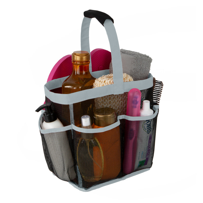 Chariot de douche portatif Shelby, Gris / Noir, H 6 po x l 8 po x P 8,5 po