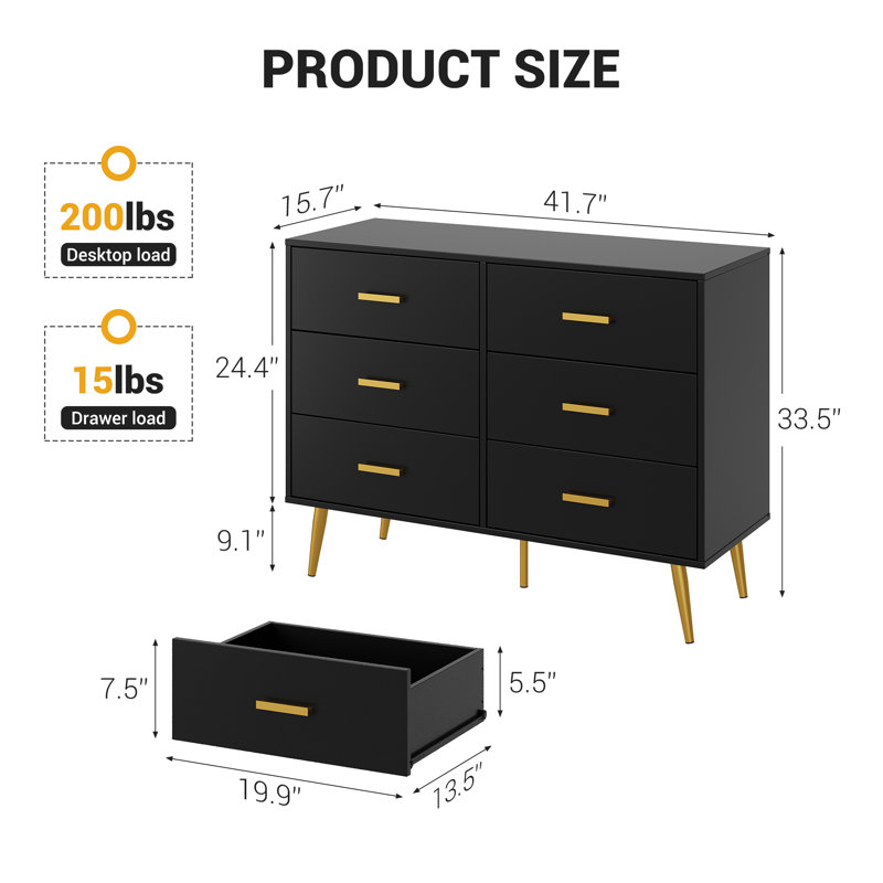 Chest of Drawers, Black