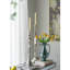 Console rectangulaire 47 po x 15,5 po x 31 po avec motif floral élégant et finition miroir argentée