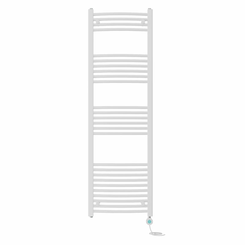 Amyleigh Curved Towel Rail Heated Towel Rails, 160cm H x 50cm W x 5.2cm D, White