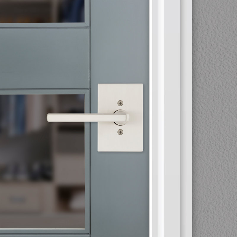Halifax Dummy Lever with Rectangular Rose, Satin Nickel