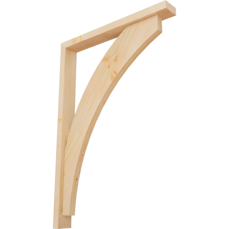 Thorton Block Bracket with Offset Brace, 40 x 28, 3 1/2"W Douglas Fir (Smooth)