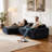 105'' Modular Sectional Sofa Couch,Boneless Couch, Compressed Couch, Detachable And Washable, Replaceable Sofa Cover, Modern Woven-Textured Upholstery, Convertible L-Shaped Design For Living Room-984386092-984386090