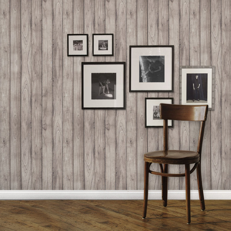 Carreau de papier peint adhésif à peindre et colle en bois, Gris, L 2 pi x L 18 pi