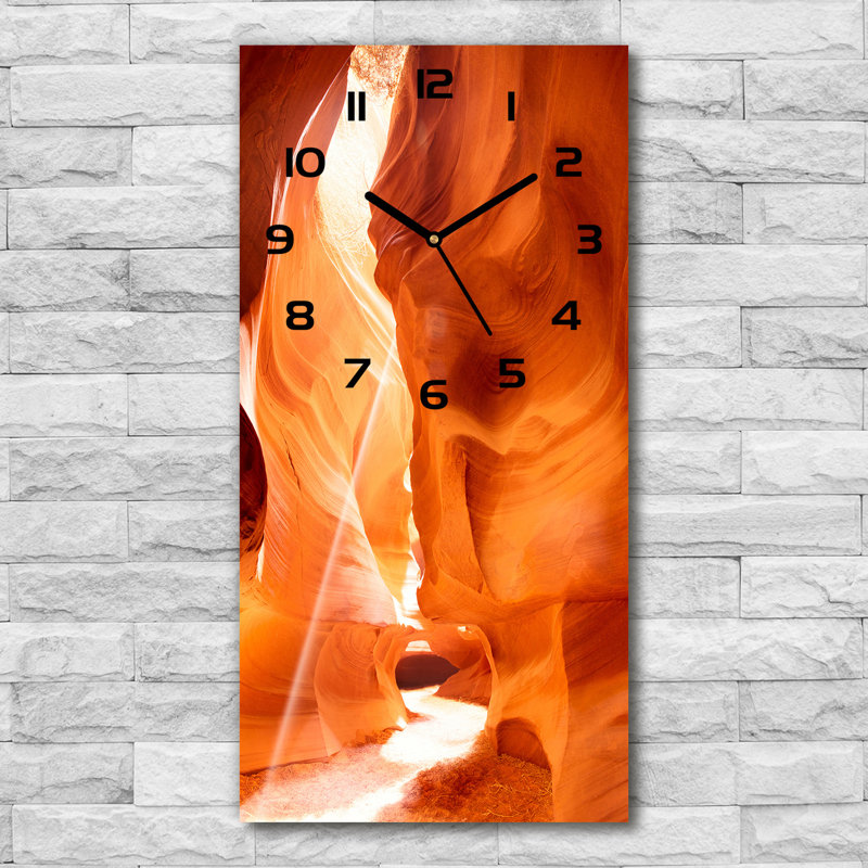Jacquez Glass Wall Clock, Orange/Black