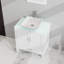 Meuble-lavabo moderne en MDF avec plateau en verre Elegant Storage Solution