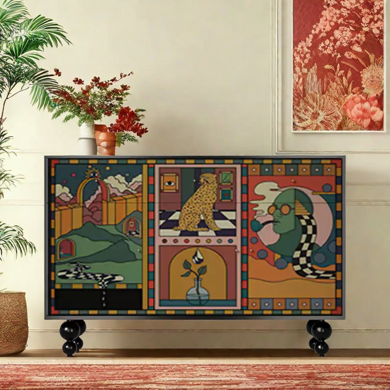Buffet Modern, Noir / multicolore