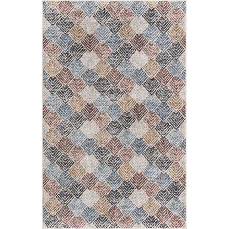 Geometric Indoor Rug, Rectangle 4' x 6'