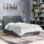 Lit plateforme avec rangement en lin à boutons profonds, contemporain, gris, double-1295880477-1256254073