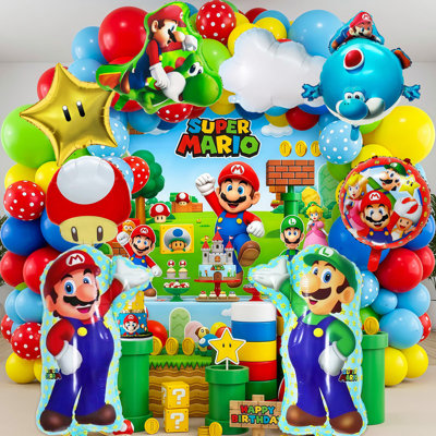 Super Mario Balloon Party Decorations, 92Pcs Super Mario Birthday Decorations Balloons Set