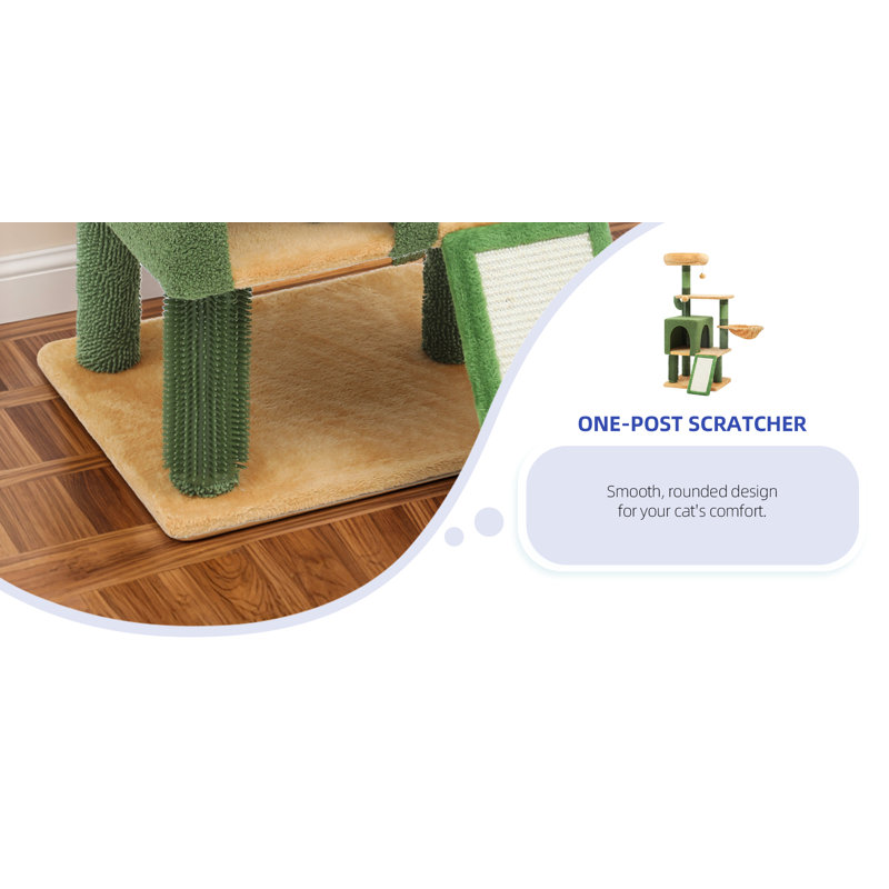 Multi-Level Cactus Cat Tree Tower with Perches, Condos, and Scratching Posts