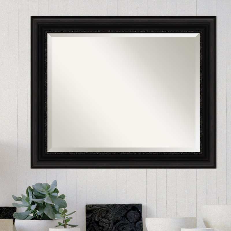 Miroir Ghazi, 28 po x 34 po, Noir antique