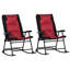 Ensemble de meubles de patio 2 pièces Outsunny avec 2 chaises berçantes pliantes rembourrées, style bistro pour véranda, camping, balcon, rouge