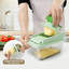 Gadgets de cuisine multifonctionnels 16-en-1 Hachoir à légumes - Hachoir à oignon 8 pales avec récipient, déchiqueteuse à râper, trancheuse et râpe, coupe-légumes pour salade / salade de chou / viande / noix