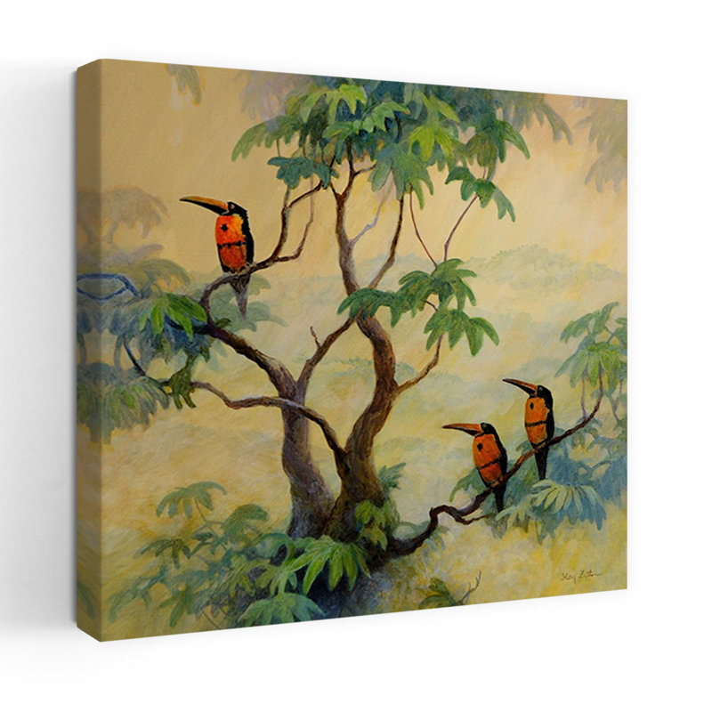 Oiseau aracari à collier, art de la faune tropicale, H 18 po x l 18 po