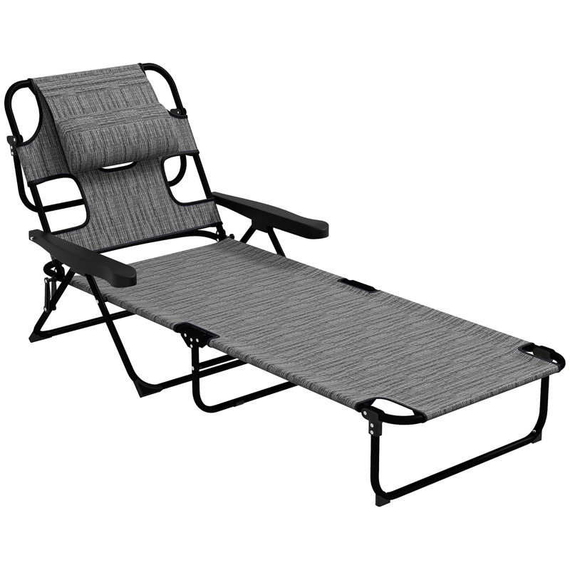Chaise longue d'extérieur Shinice, Mélange de gris