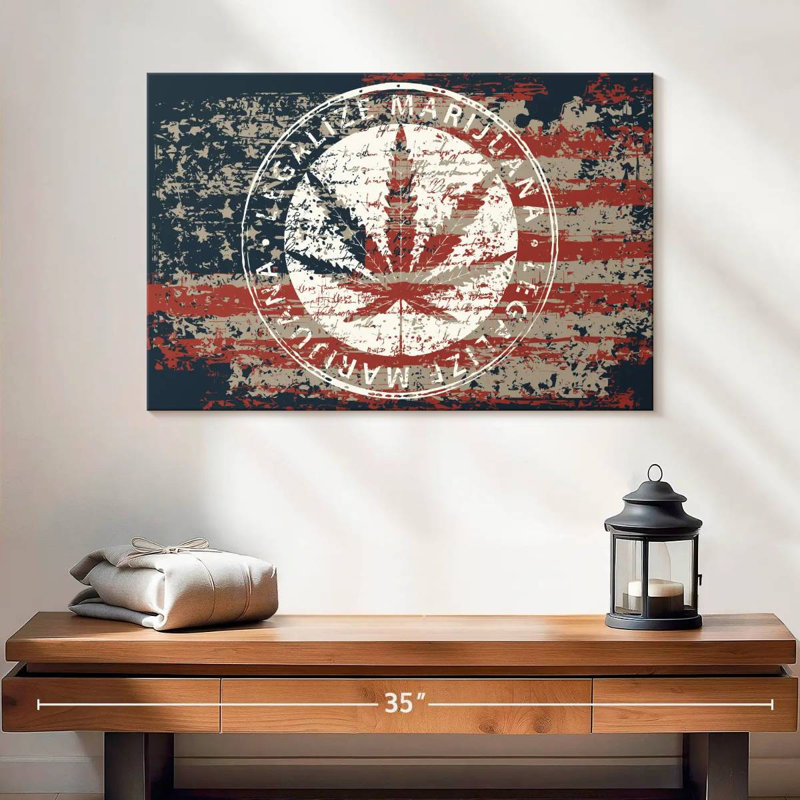 Drapeau américain Tergel Marijuana, H 16 po x l 24 po
