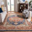 Tapis oriental rectangulaire en laine noué à la main bleu marine / rouille Viraj-1118075434