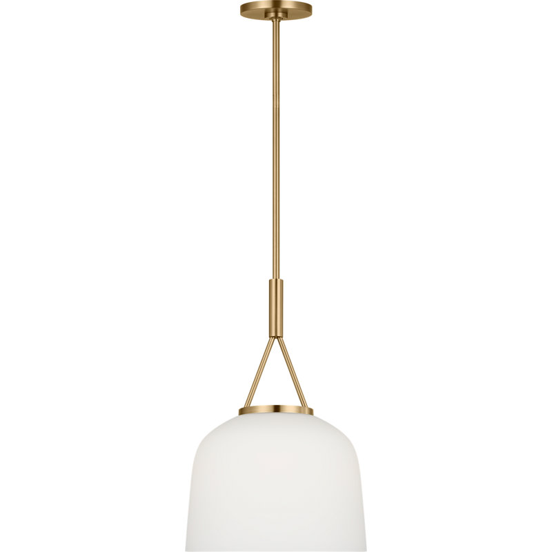 1 - Light Pendant, 12, White, Estate Brass