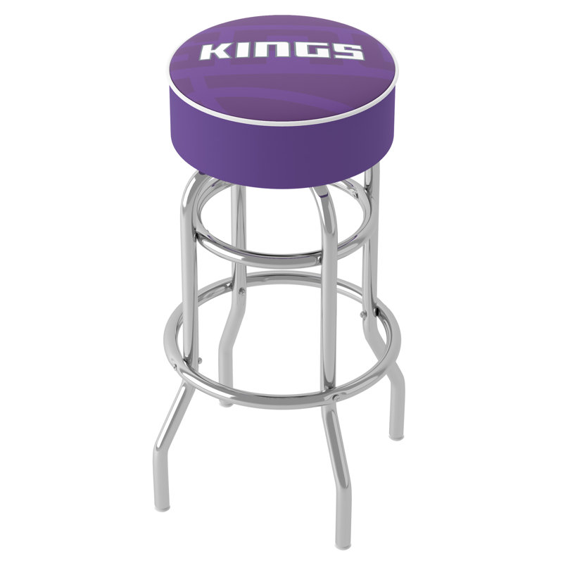 Swivel Upholstered Counter Stool with Metal Frame
