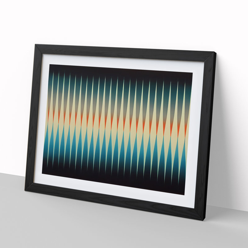 Expressive Abstract - Single Picture Frame Print, 46cm H x 64cm W x 2cm D, Black