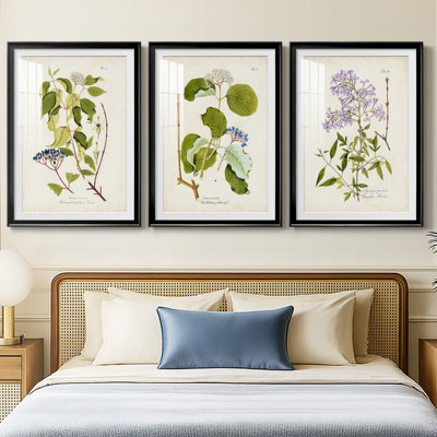 Arbre en fleurs I - reproduction sur mesure encadrée de qualité supérieure mate - 3 pièces