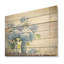 «Blue Hydrangea Farmhouse Still Life», art mural bois d'hortensia sur bois de pin naturel-101402548