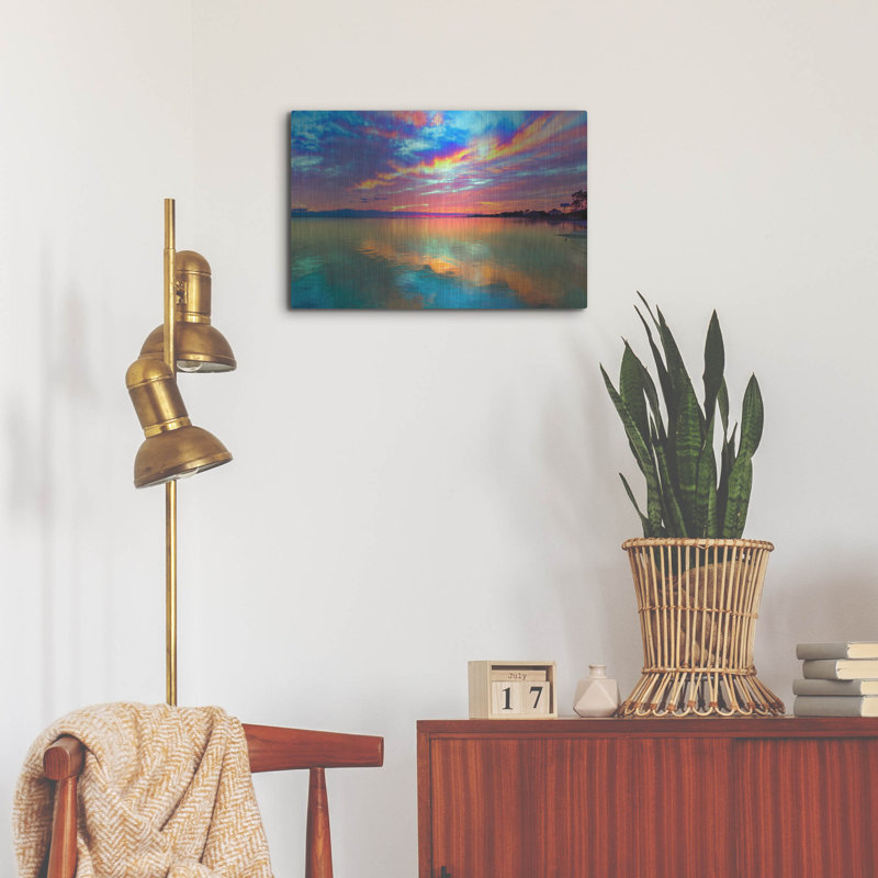 «Pink Sunset Sea» par Ezra Tanner, H 16 po x l 24 po