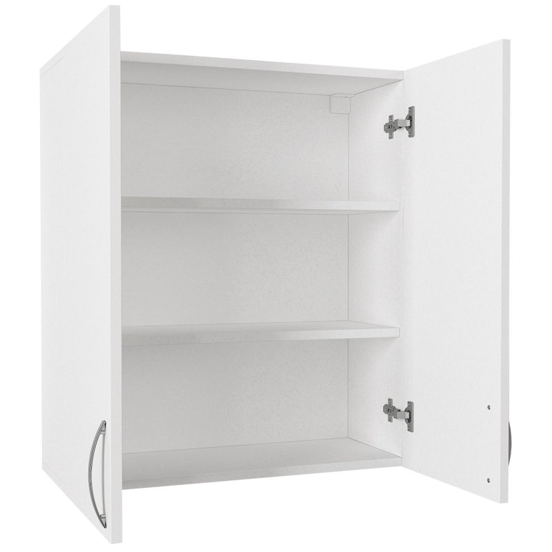 Armoire de salle de bain moderne, blanche, 27,6 po x 31,5 po x 10,7 po | 100% panneau de particules enduit de mélamine, épaisseur: 0,7 pouce | Fixation murale avec de nombreuses tablettes pour un rangement supplémentaire, une conception élégante et fonctionnelle