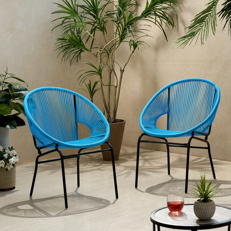 Ensemble de 2 chaises d'extérieur, Bleu