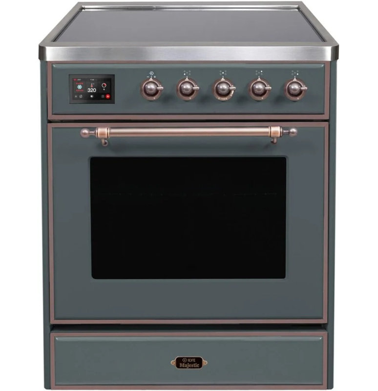 Majestic II 30" 4 cu. ft. Freestanding Electric Range, Blue Gray/Bronze