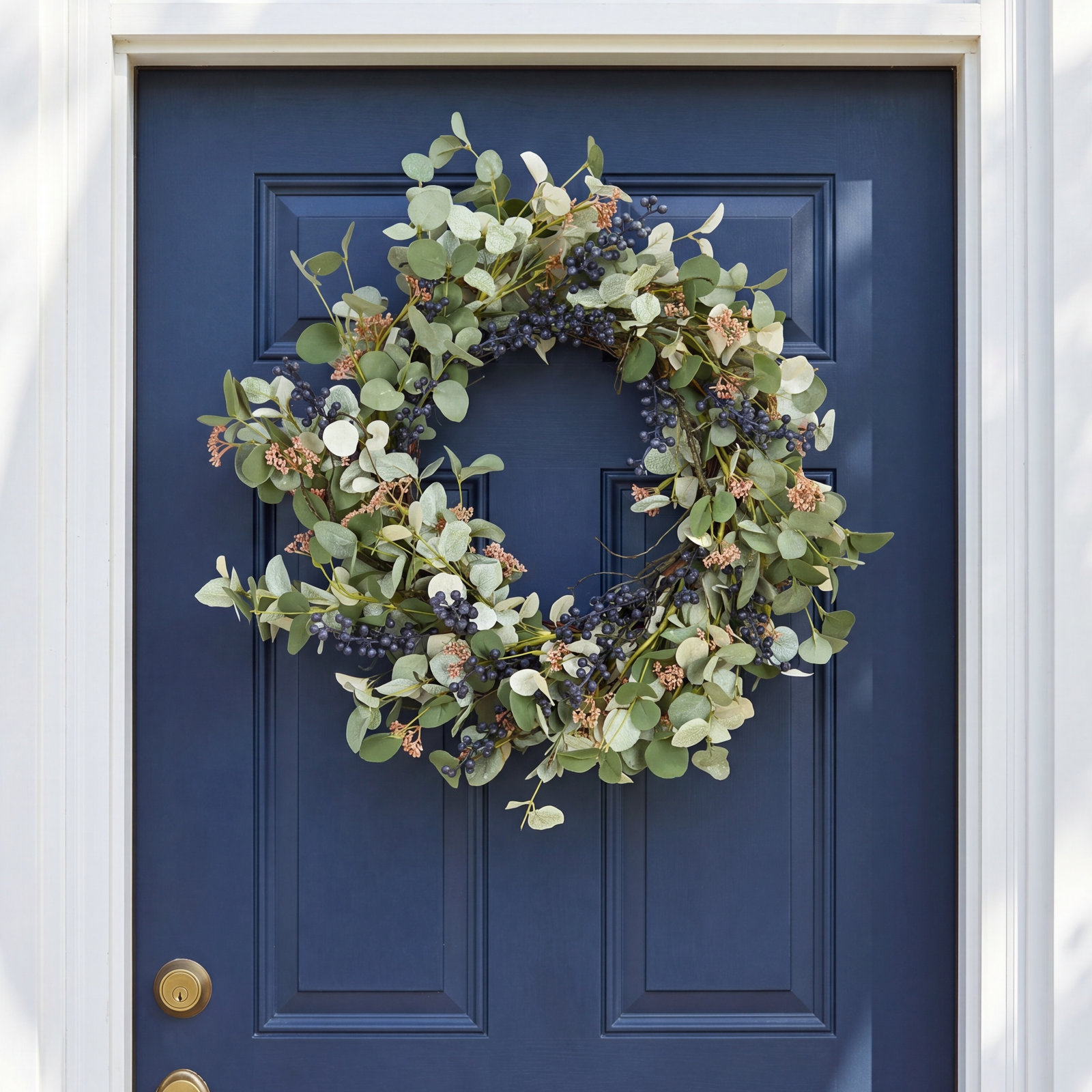 24" Handcrafted Eucalyptus and Berry Everyday Wreath