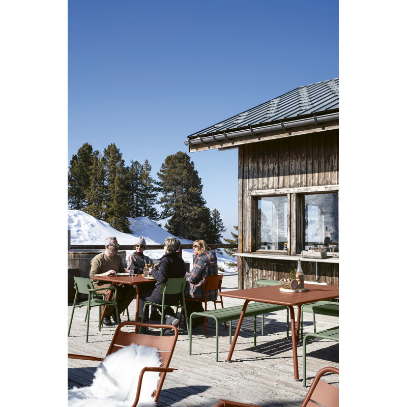 Luxembourg Outdoor Dining Bench, Acapulco Blue