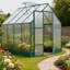 Serre en polycarbonate de 8 pi x 6 pi avec évent de toit et gouttière-125438461-125438467