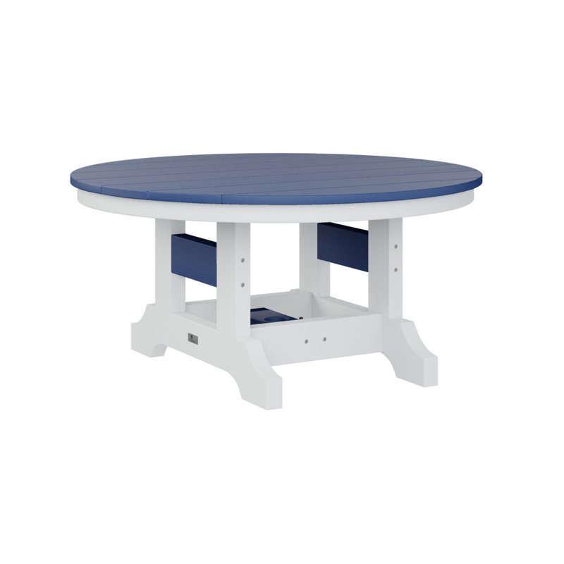 Table de conversation berlinoise Berlin, H 18,5 po x l 38 po x P 38 po, Bleu pacifique