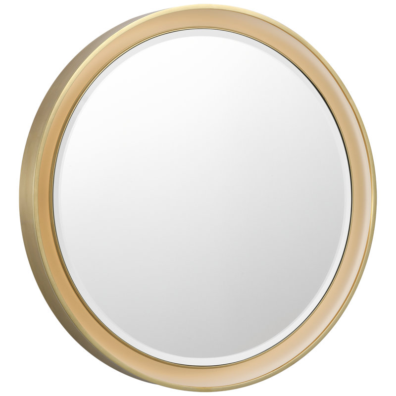Tricia Illuminated Round Mirror, 24" x 24", Hand-Rubbed Antique Brass