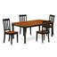 Ensemble de table de salle à manger 5 pièces pour 4 personnes comprenant une table de cuisine rectangulaire avec rallonge papillon et 4 chaises de salle à manger, 42 po x 78 po, noir et cerise-308152545-398467348