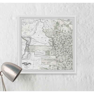 Carte rétro du Nebraska et du Kansas - cadre photo