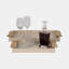 Ivory/Gold Wood Rectangle Decorative Tray